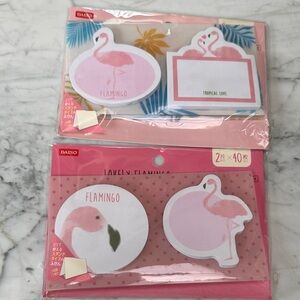 New four sets of Pink Flamingo Note memo pads